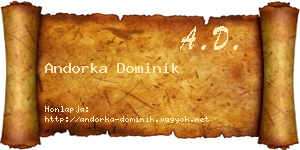 Andorka Dominik névjegykártya